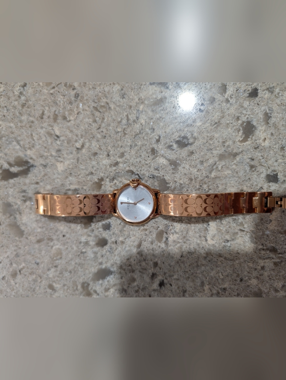 Coach Rose Gold Signature Link Bracelet Watch